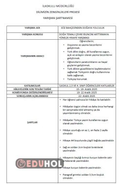 Söz bahçesinden doğaya yolculuk şartname