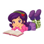 Kitap okuyan çocuklar illüstrasyon