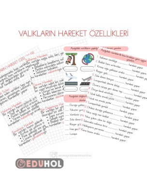 3. Sınıf Fen Bilimleri Varlıkların Hareket Özellikleri
