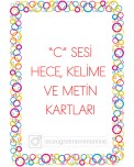 C Sesi Hece, Kelime ve Metin Kartları
