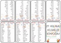 Zıt Anlamlı Kelimeler Kitapçığı