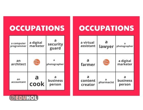 Occupations - Bingo Cards