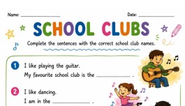 5th Grade - School Clubs Worksheet 2