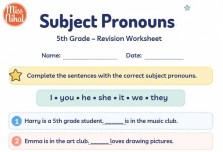 Subject Pronouns Worksheet