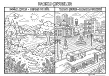 Doğal Çevre Yapay Çevre Boyama Sayfası