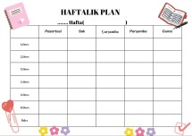 Haftalık plan şablonu