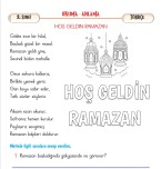 Hoş Geldin Ramazan Şiiri Okuma Anlama ve Boyama