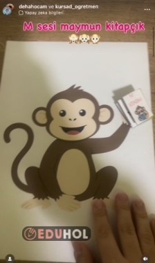 M HARFİ KELİMELER MAYMUN MATERYAL