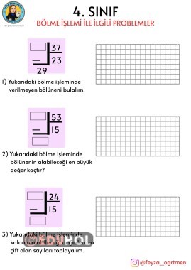4. SINIF BÖLME İŞLEMİ