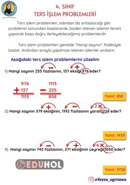 4. SINIF TERS İŞLEM PROBLEMLERİ