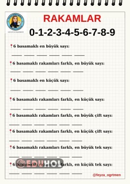 6 BASAMAKLI DOĞAL SAYILAR