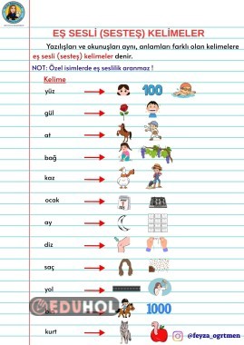 EŞ SESLİ KELİMELER