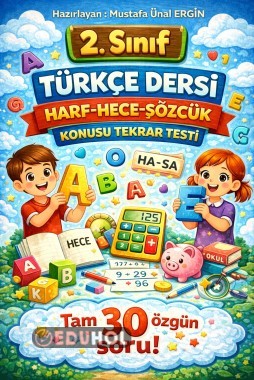 2. Sınıf Türkçe Dersi Harf-Hece-Sözcük Konusu Tekrar Testi