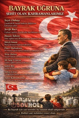 2025- 2026 Yılı İkinci Dönem Başı Bayrak Sevgisi Teması İçin Poster Çalışması 3×3 9 A4