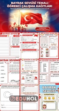 2025 2026 İkinci Dönem Başı Bayrak Sevgisi Temalı Öğrenci Çalışma Kağıtları -3-