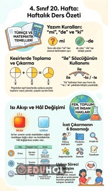 4. Sınıf 20. Hafta Tüm Dersler Konu Anlatımı İnfografik Döküman