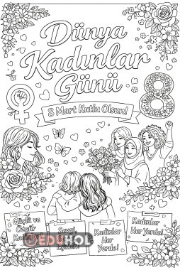 8 Mart Dünya Kadınlar Günü için 2×3 Pano Çalışması Boyama