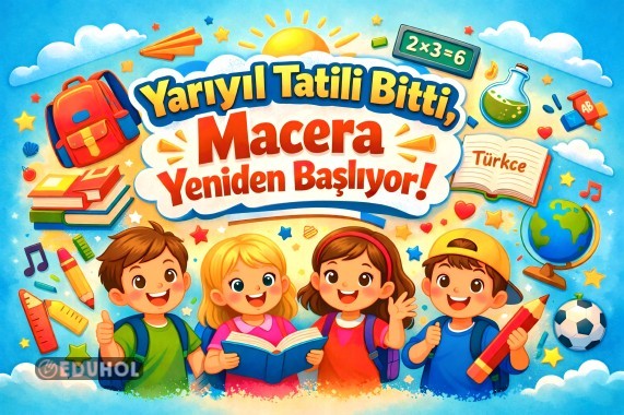 Yarıyıl tatili dönüşü için dijital pano çalışması