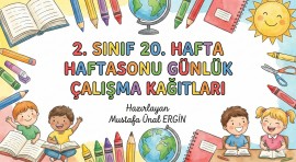 2. Sınıf 20. Hafta Haftasonu Günlük Çalışma Kağıtları