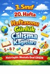 3. Sınıf 20. Hafta Haftasonu Günlük Çalışma Kağıtları