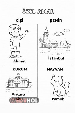 Boyama Etkinliği Özel Adlar