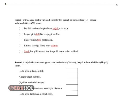Kazanım Değerlendirme Sınavı