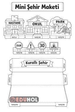 Kes Yapıştır Etkinlik Mini Şehir
