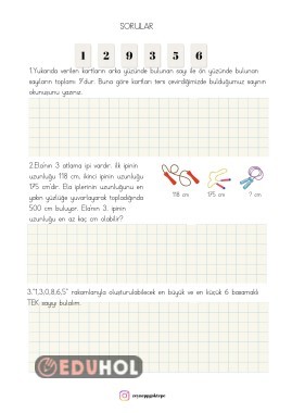 4,5,6 Basamaklı sayılar ve yeni nesil sorular