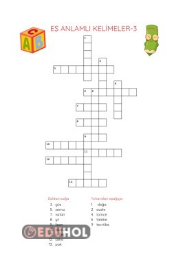 Eş Anlamlı Kelime Bulmacası-3