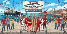 19 Mayıs Atatürk'ü Anma Gençlik ve Spor Bayramı posteri