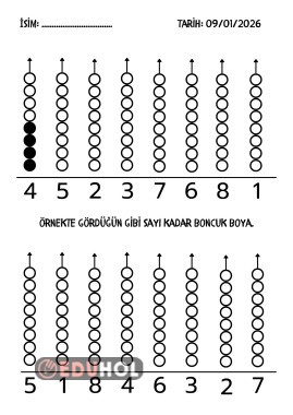 Örnekte gördüğün gibi boncuk boya.