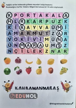 Bulmaca-Meyve Konulu