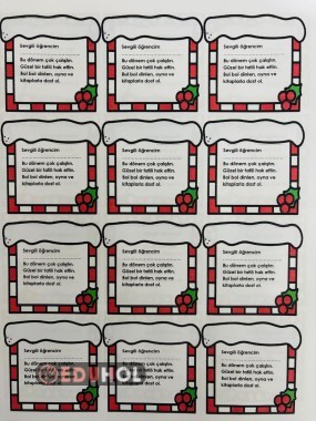 Kırmızı Beyaz Şeritli Karne Görüş Kartı