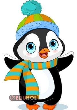 Penguen Turuncu Yeşil Şapka Karne Kılıfı