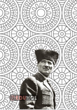 Atatürk Resmi Olan Mandala Boyama