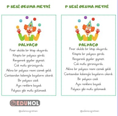 P SESİ PALYAÇO OKUMA METNİ