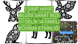 1.SINIF HAYAT BİLGİSİ SANAT BİZE İYİ GELİR 14 FARKLI BOYAMA