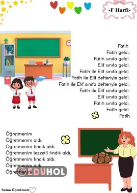 F Harfi-Karesel Okuma Metinleri