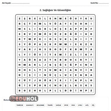 Hayat Bilgisi-Sağlığım Ve Güvenliğim