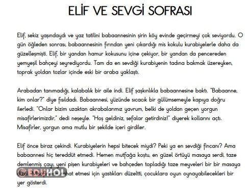 Okuma Anlama Metni (Sorularla Birlikte)