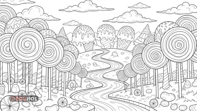 Şeker Bahçesi Boyama Sayfası