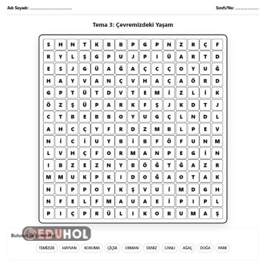 Türkçe-Tema 3: Çevremizdeki Yaşam