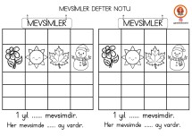 Mevsimler Defter Çalışması