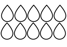 Su Damlası Şablonu Boyama 10 adet