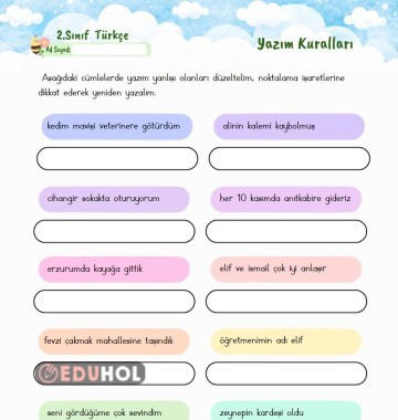 2.Sınıf Türkçe Yazım Kuralları