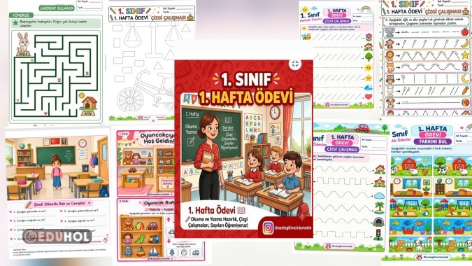 📚 1. Sınıf 1. Hafta Ödevi ✏️🌸