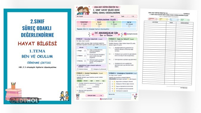 2. Sınıf Hayat Bilgisi – Ben ve OkulumArkadaşlık İlişkilerimi Düzenleyebilme Süreç Değerlendirmesi