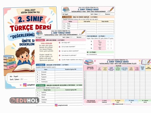 2. Sınıf Türkçe Dersi | Değerlerimizle Varız Ünite Sonu Değerlendirmesi (2026-2027)