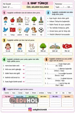 2.SINIF TÜRKÇE ÖZEL ADLARIN KULLANIMI