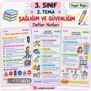 3. SINIF 2. ÜNİTE SAĞLIĞIMI KORUYORUM DEFTER NOTU